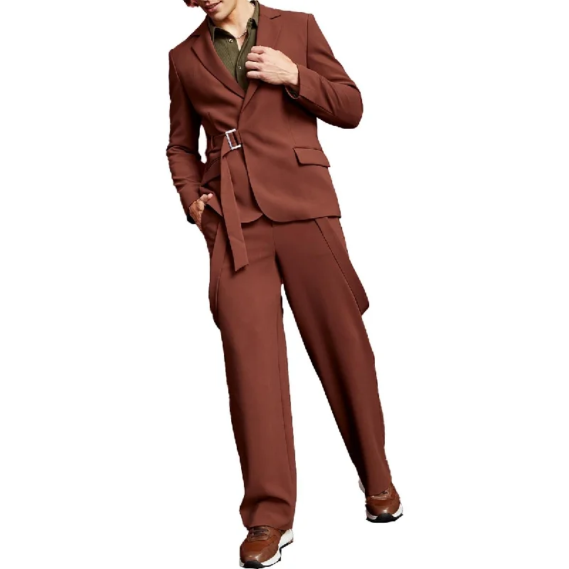 Royalty By Maluma Mens Belted Asymmetric One-Button Blazer Women's Premium Blazer