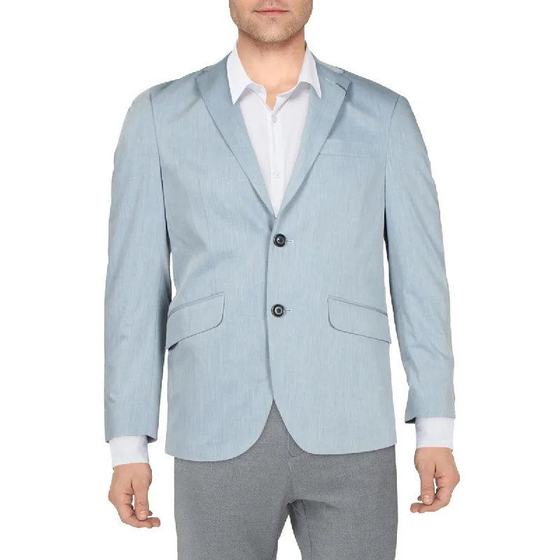Kenneth Cole Reaction Mens Woven Long Sleeves Two-Button Blazer Women's Trendy Blazer