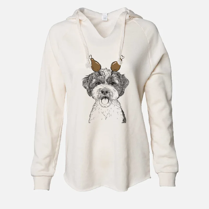 Thanksgiving Bella the Cockapoo - Cali Wave Hooded Sweatshirt Hoodie with Elastic Waist Stretchable Comfortable Thanksgiving Bella the Cockapoo - Cali Wave Hooded Sweatshirt Hoodie with Elastic Waist Stretchable Comfortable