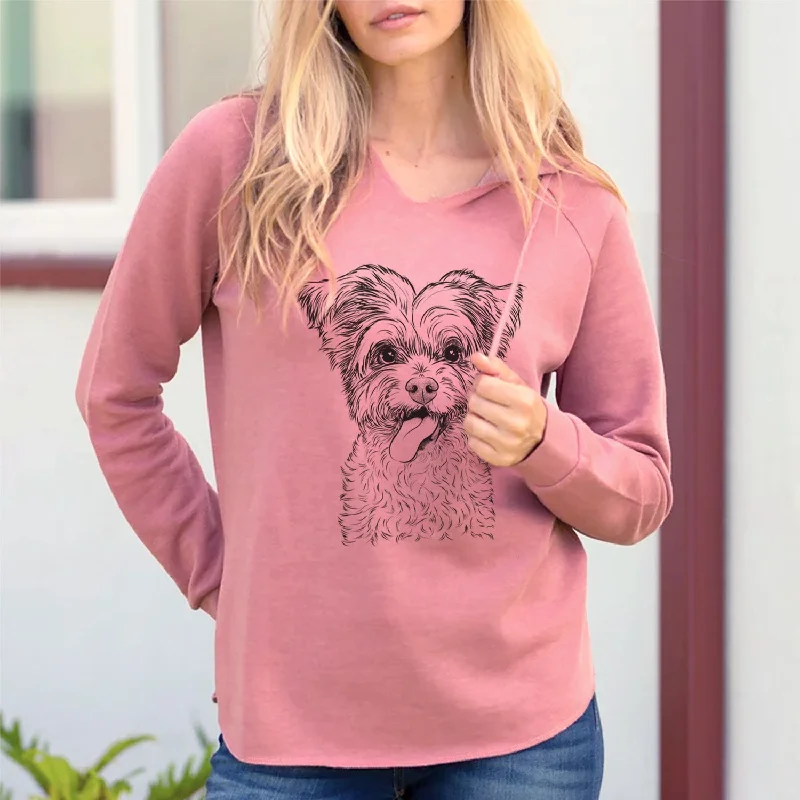 Bare Sweetie the Terrier Mix - Cali Wave Hooded Sweatshirt Hoodie with High Neck Warm Protective