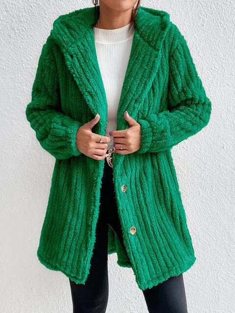 Button Down Hooded Coat Lapel Coat Peter Pan Collar Coat Cowl Neck Coat