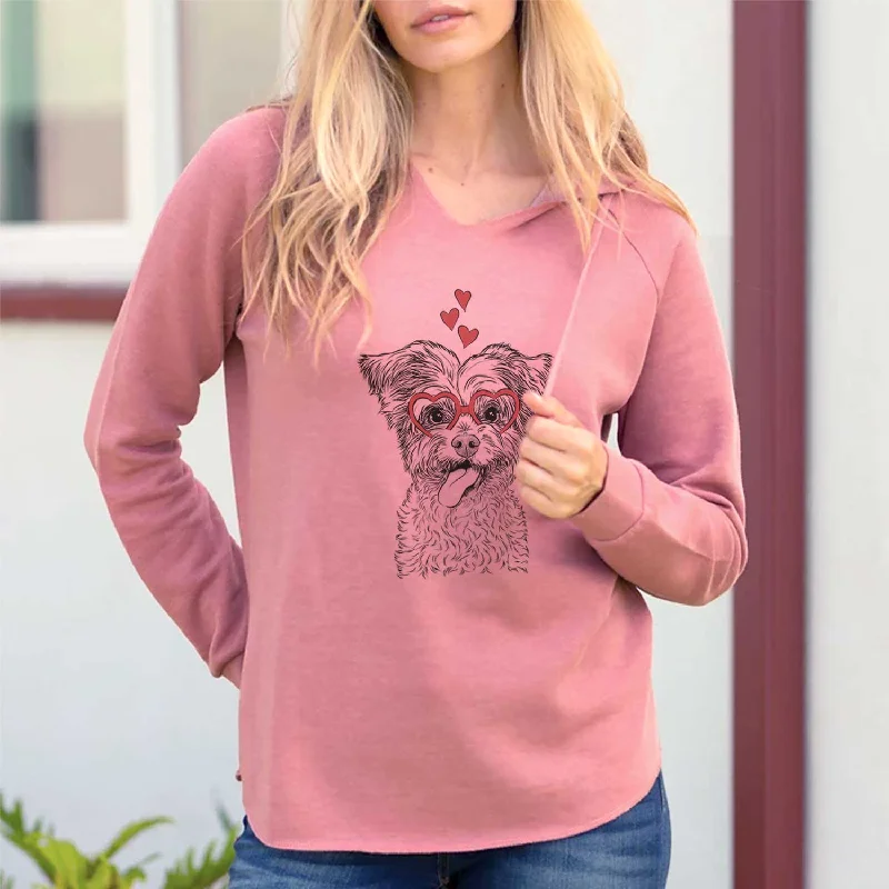 Valentine Sweetie the Terrier Mix - Cali Wave Hooded Sweatshirt Hoodie with Tie-Dye Psychedelic Retro