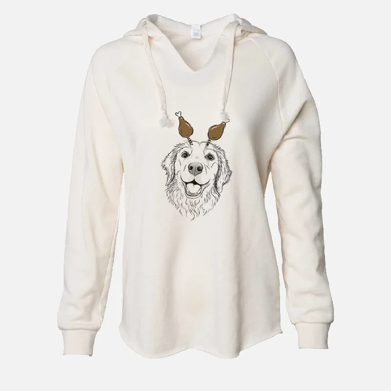 Thanksgiving Legend the Golden Retriever - Cali Wave Hooded Sweatshirt Hoodie with High Neck Warm Protective Thanksgiving Legend the Golden Retriever - Cali Wave Hooded Sweatshirt Hoodie with High Neck Warm Protective