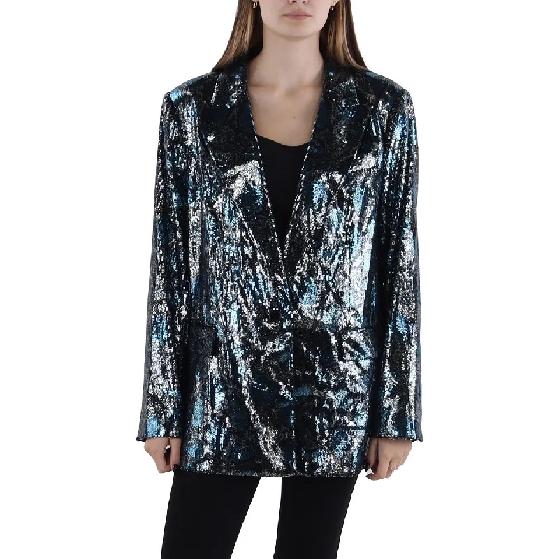 Kobi Halperin Womens Audrey Sequined Suit Separate One-Button Blazer Spring Women's Coat Kobi Halperin Womens Audrey Sequined Suit Separate One-Button Blazer Spring Women's Coat