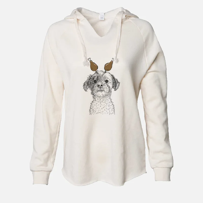 Thanksgiving Louise the Havanese - Cali Wave Hooded Sweatshirt Hoodie with Tied Waist Feminine Flattering Thanksgiving Louise the Havanese - Cali Wave Hooded Sweatshirt Hoodie with Tied Waist Feminine Flattering