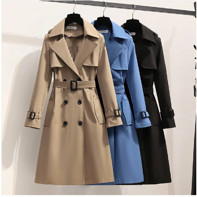 Long Double-Breasted Casual Loose Coat Rayon Velvet Corduroy