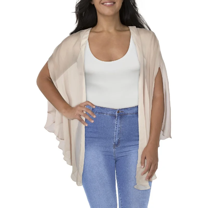 SLNY Womens Plus Chiffon Sheer Duster Blazer Women's Elegant Blazer
