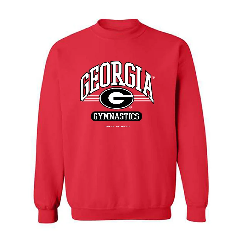 Georgia - NCAA Women's Gymnastics : Naya Howard - Classic Fashion Shersey Crewneck Sweatshirt Hoodie with Velcro Closure Adjustable Secure Georgia - NCAA Women's Gymnastics : Naya Howard - Classic Fashion Shersey Crewneck Sweatshirt Hoodie with Velcro Closure Adjustable Secure
