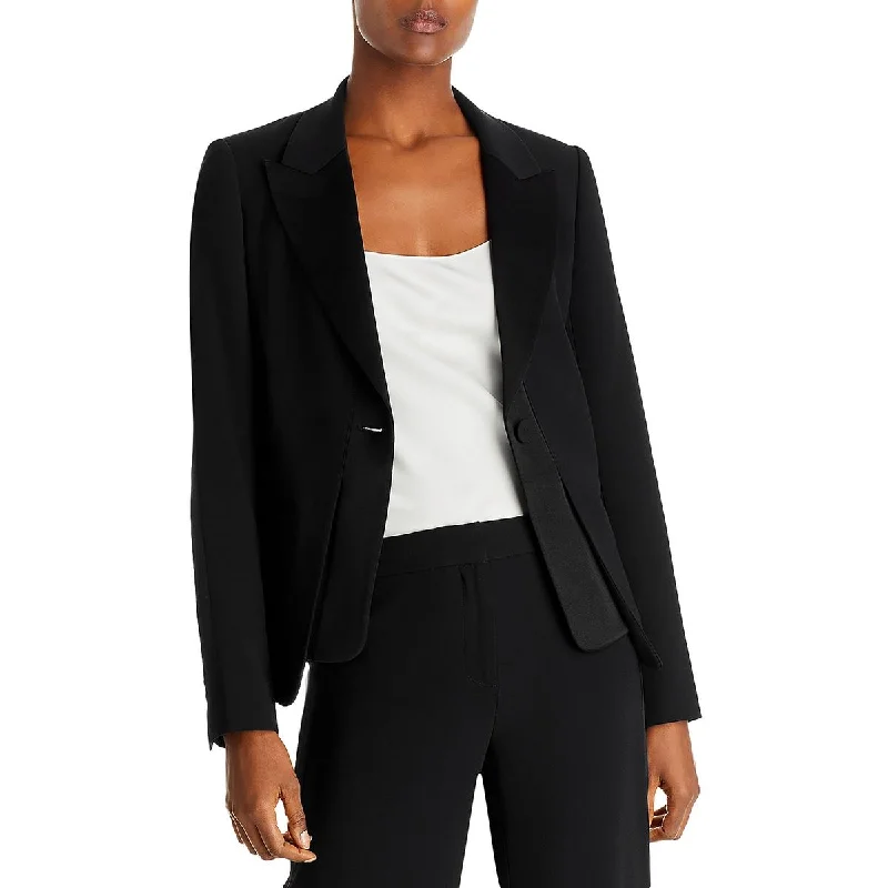 Kobi Halperin Womens Mac Satin Trim Suit Separate One-Button Blazer High-End Women's Suit