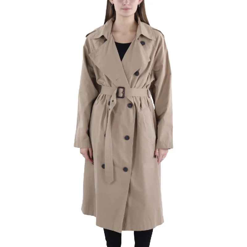 Z Supply Womens Davis Lightweight Long Trench Coat Striped Polka Dot Floral