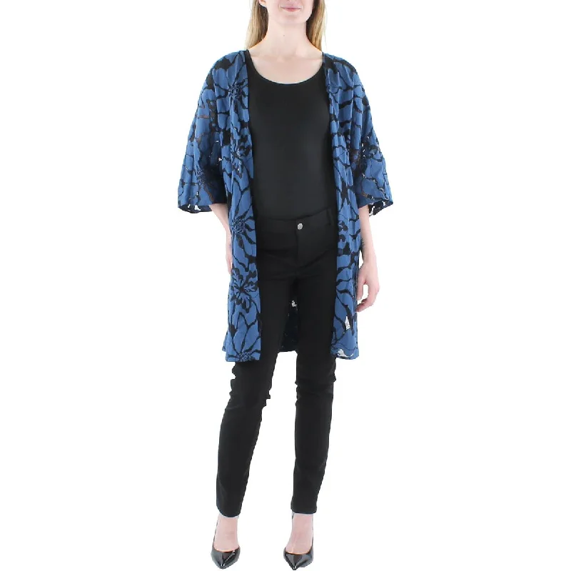 Anne Klein Womens Open Front Lace Duster Blazer Women's Elegant Suit
