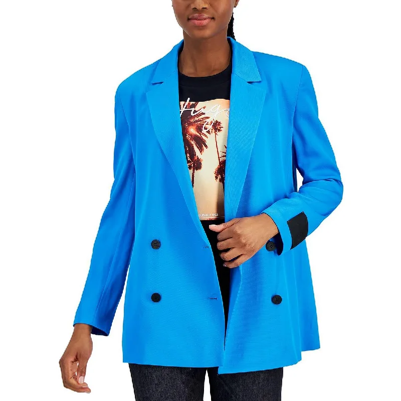 Hugo Womens Crinkled Trendy Double-Breasted Blazer Women's Long Blazer
