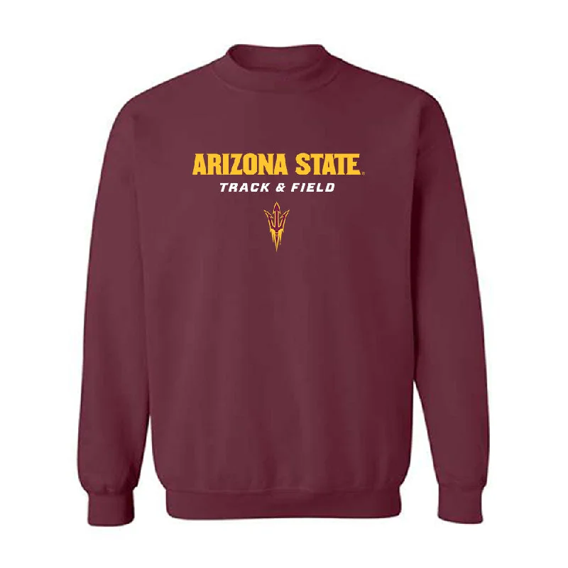 Arizona State - NCAA Women's Track & Field : Alex Johnson - Classic Shersey Crewneck Sweatshirt Hoodie with Hem Applique Textured Unique Arizona State - NCAA Women's Track & Field : Alex Johnson - Classic Shersey Crewneck Sweatshirt Hoodie with Hem Applique Textured Unique