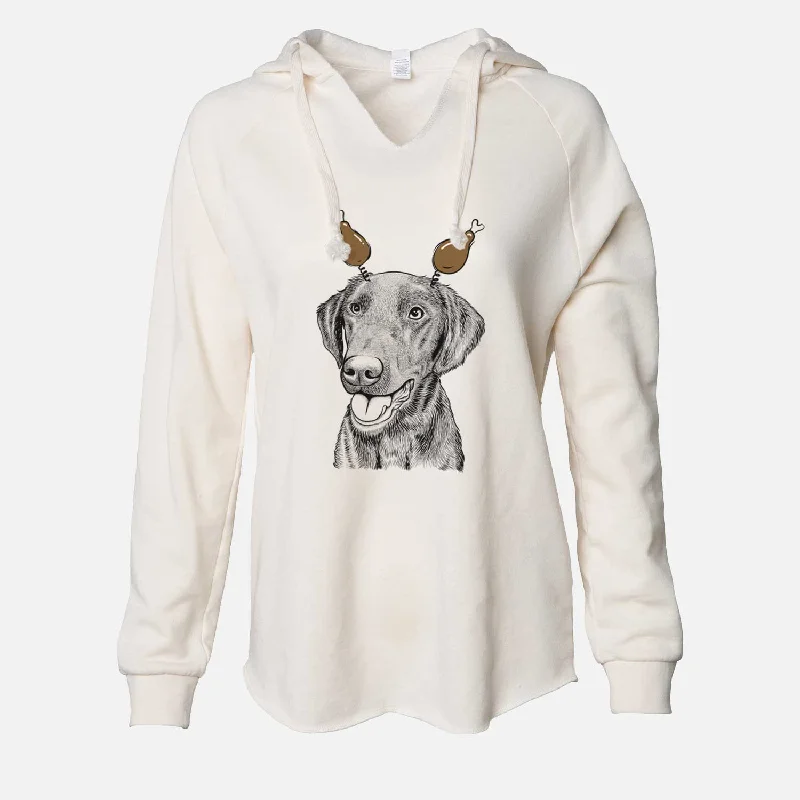 Thanksgiving Onyx the Labrador Retriever - Cali Wave Hooded Sweatshirt Hoodie with High-Low Hem Asymmetrical Trendy Thanksgiving Onyx the Labrador Retriever - Cali Wave Hooded Sweatshirt Hoodie with High-Low Hem Asymmetrical Trendy