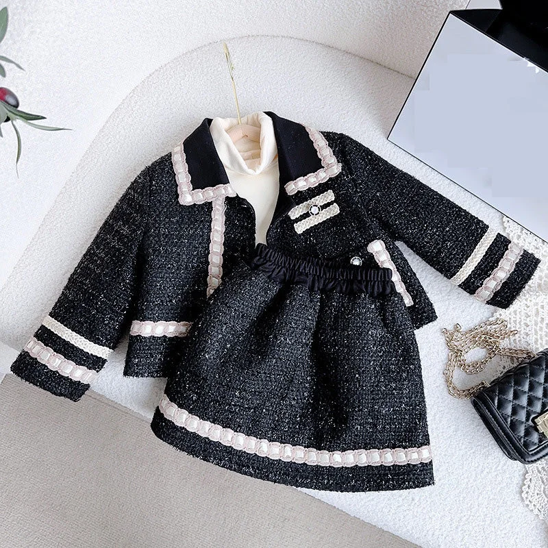 Cute Girls Suit Plaid Coat Casual Dress Two-piece Set Sleeveless Short Sleeve Long Sleeve Cute Girls Suit Plaid Coat Casual Dress Two-piece Set Sleeveless Short Sleeve Long Sleeve