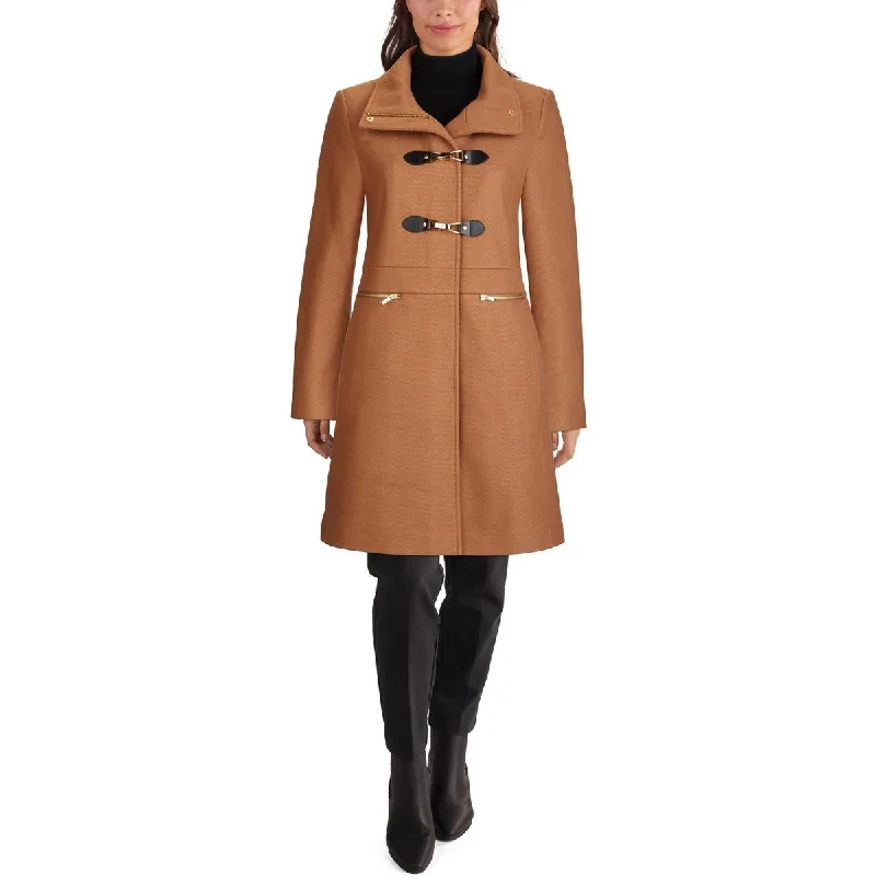 Cole Haan Womens Buckle Wool Wool Coat Trapeze Tunic Caftan