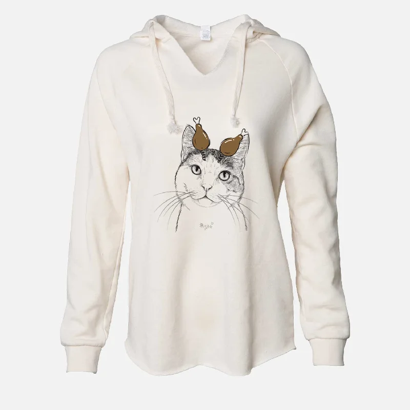 Thanksgiving Denver the Calico Cat - Cali Wave Hooded Sweatshirt Hoodie with Raglan Sleeves Sporty Comfortable