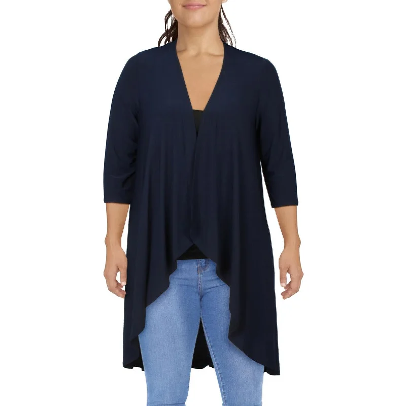 R&M Richards Womens Open Front Drapey Collarless Blazer Women's Boutique Jacket