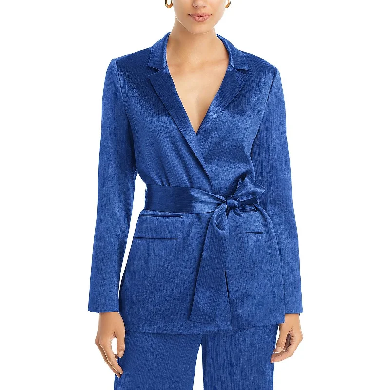 Kobi Halperin Womens Cassidy Collar Satin Open-Front Blazer Women's Vintage Jacket