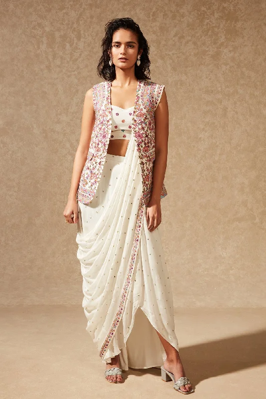 EMAYA BLAZER JACKET AND SAREE Women's Warm Suit