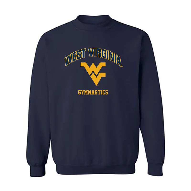 West Virginia - NCAA Women's Gymnastics : Sierra Muns - Fashion Shersey Crewneck Sweatshirt Hoodie with V-Neck Classic Versatile West Virginia - NCAA Women's Gymnastics : Sierra Muns - Fashion Shersey Crewneck Sweatshirt Hoodie with V-Neck Classic Versatile
