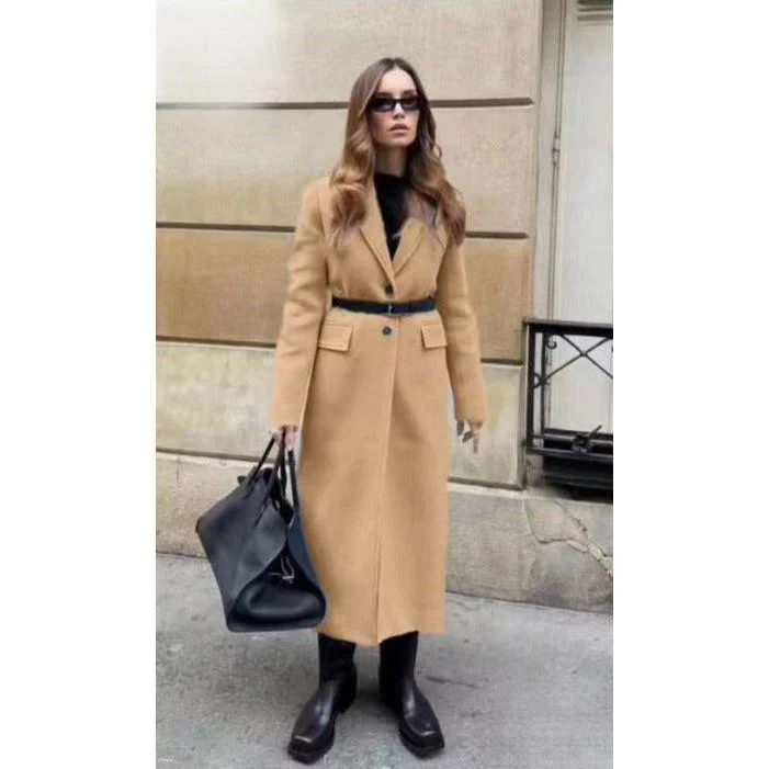 Vintage Buttoned Long Coat Faux Fur Real Fur Shearling