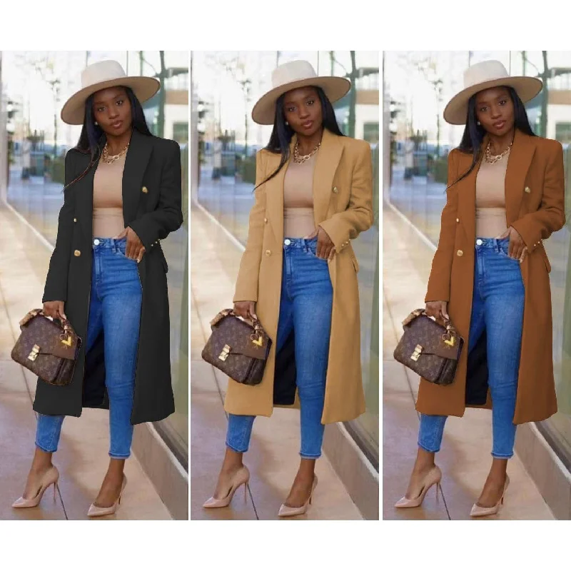 Double Breasted Trench Coat Embroidered Appliqued Beaded