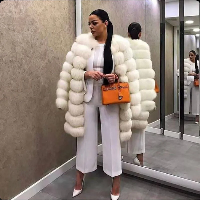 Fox Fur Long Coat A-Line Ball Gown Mermaid