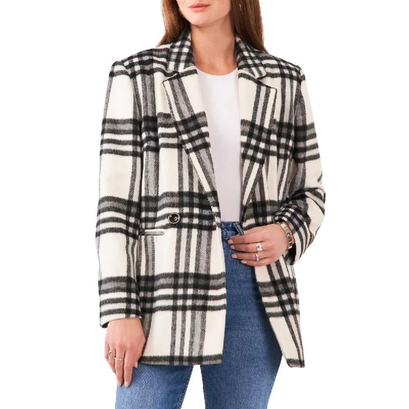 Vince Camuto Womens Plaid Notch Collar Double-Breasted Blazer Women's Wedding Blazer