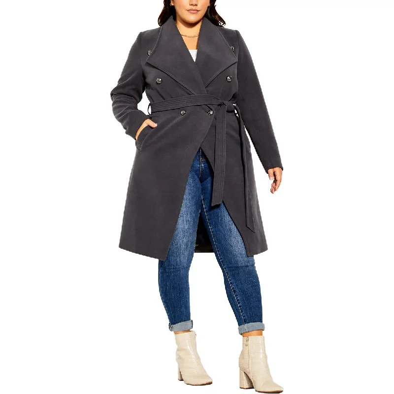 City Chic Womens Plus Sassy Mili Cold Weather Fleece Pea Coat Boat Neck Jacket Square Neck Jacket One-Shoulder Jacket City Chic Womens Plus Sassy Mili Cold Weather Fleece Pea Coat Boat Neck Jacket Square Neck Jacket One-Shoulder Jacket