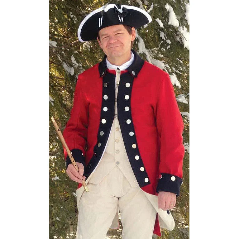 Reverse Color Regimental Coat Vent Hem Cuff