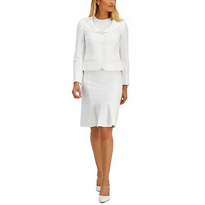 Le Suit Womens Solid  Double-Breasted Blazer Winter Women's Blazer