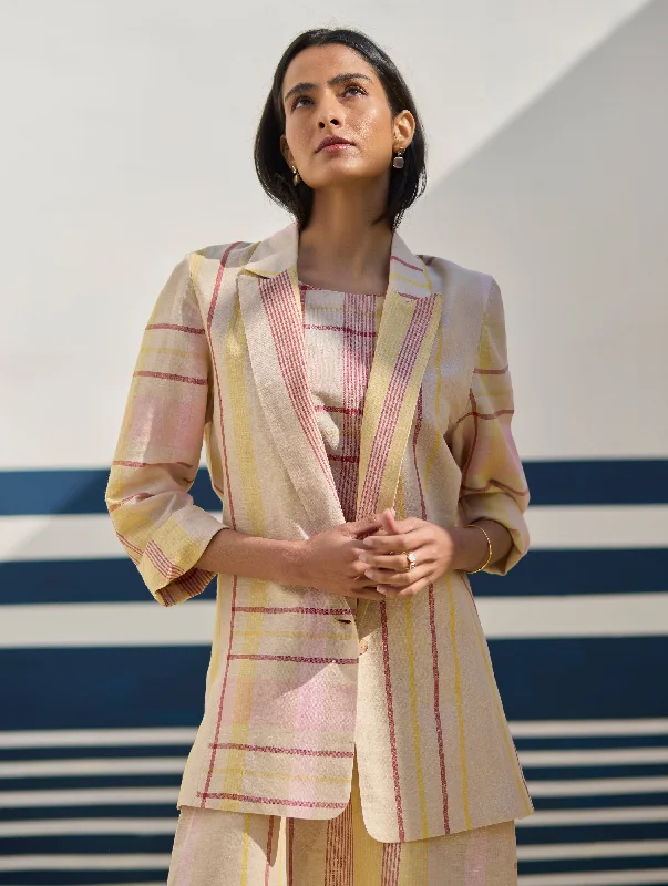 Talia Check Linen Summer Blazer
- Sand Women's Handmade Blazer