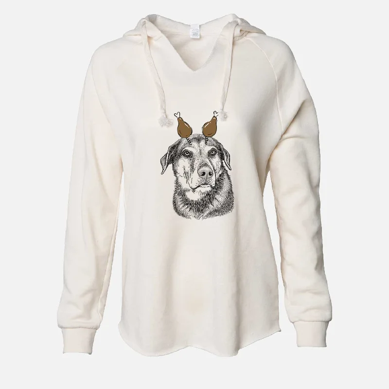Thanksgiving Lobo the Shepherd Mix - Cali Wave Hooded Sweatshirt Hoodie with Contrast Stitching Detailed Premium