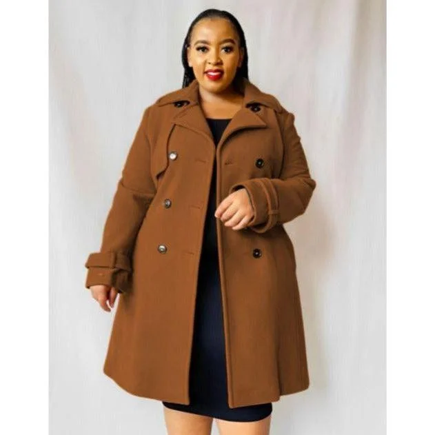 Vintage Buttoned Coat Fleece Down Feather