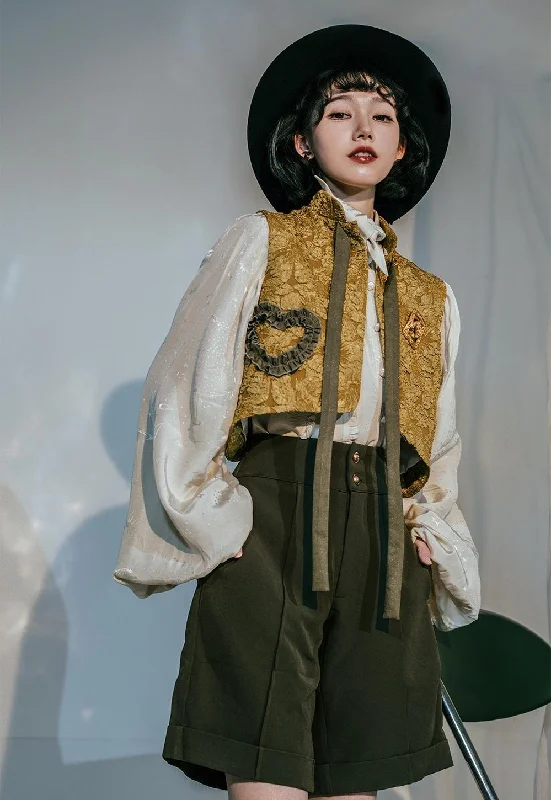 ZJstory~Gilded Age~Vintage Lolita Vest Suit Oil Painting Style Skirt Coat Lapel Coat Peter Pan Collar Coat Cowl Neck Coat ZJstory~Gilded Age~Vintage Lolita Vest Suit Oil Painting Style Skirt Coat Lapel Coat Peter Pan Collar Coat Cowl Neck Coat