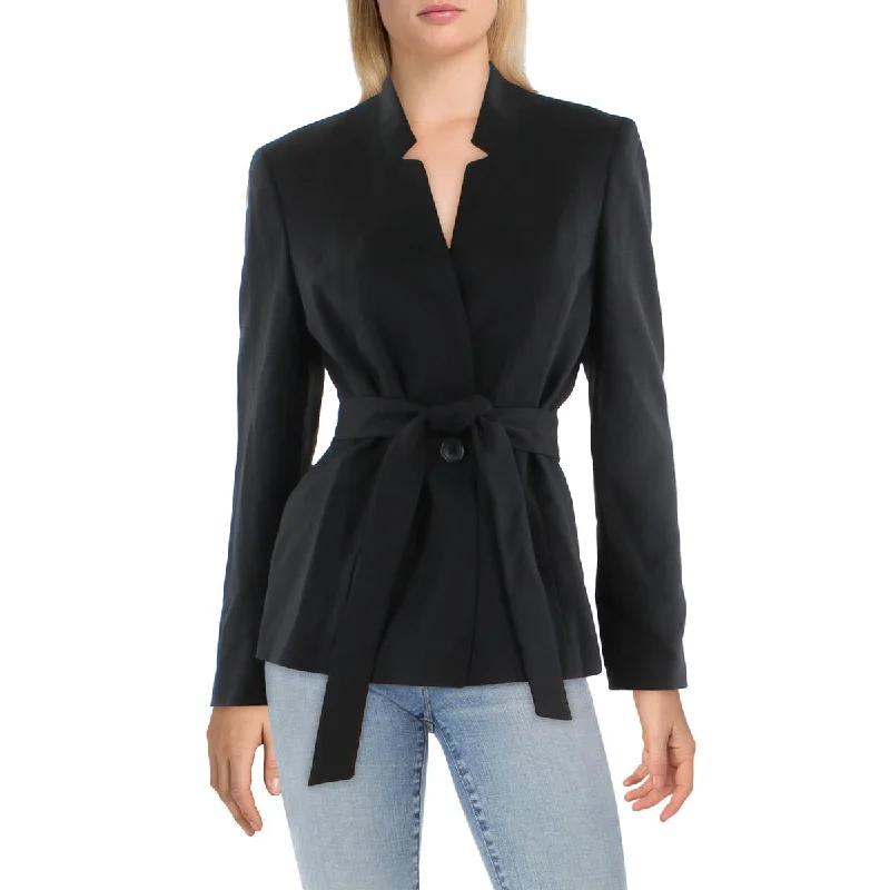 Le Suit Womens Herringbone Professional One-Button Blazer Women's Simple Blazer
