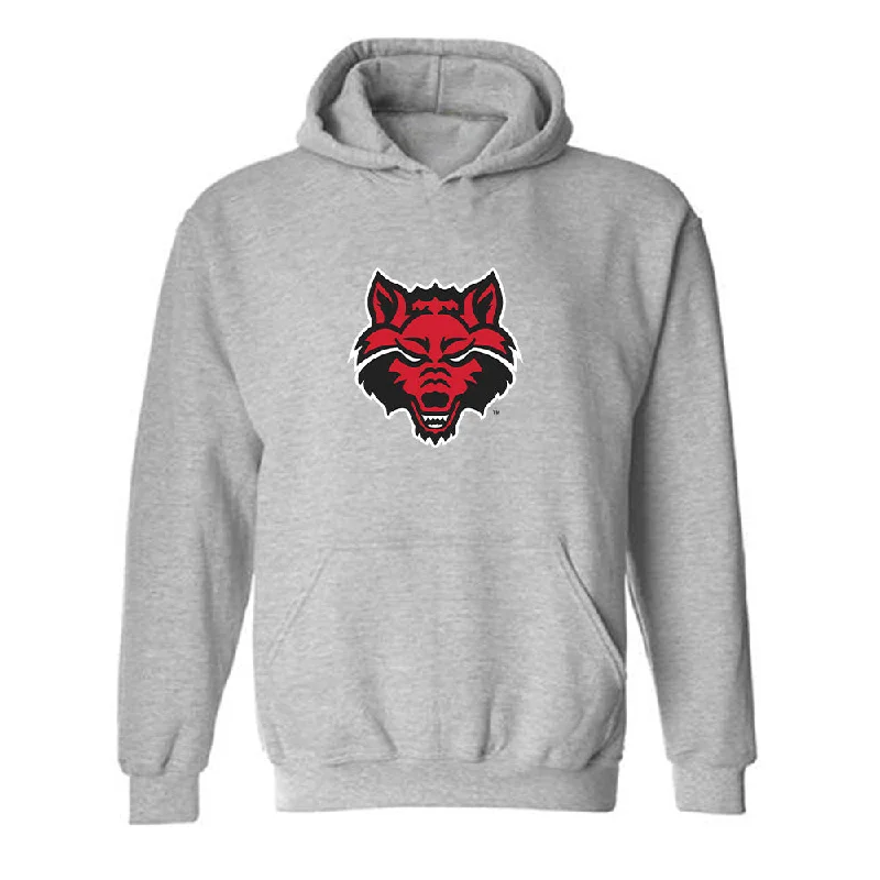 Arkansas State - NCAA Women's Gymnastics : Alex Theodorou - Classic Shersey Hooded Sweatshirt Hoodie with Mock Neck Collared Structured Arkansas State - NCAA Women's Gymnastics : Alex Theodorou - Classic Shersey Hooded Sweatshirt Hoodie with Mock Neck Collared Structured