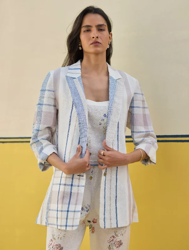 Talia Check Linen Summer Blazer
- Ivory Women's Custom Jacket