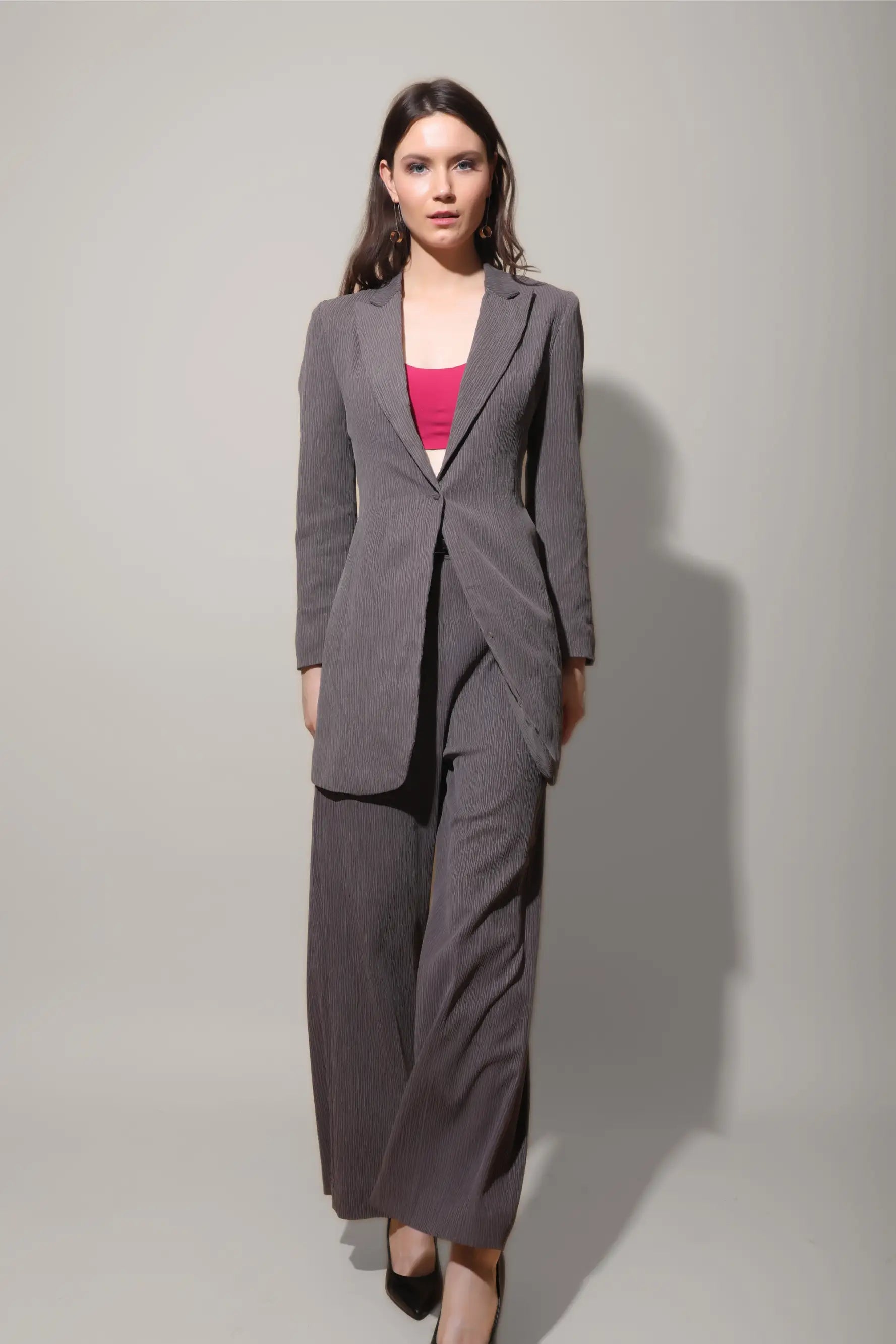 Charcoal Blazer Dress Women's High-End Blazer