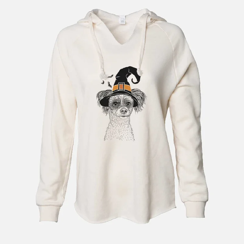 Witch Finley Beth the Papillon Mix - Cali Wave Hooded Sweatshirt Hoodie with Hidden Zipper Minimalist Clean Witch Finley Beth the Papillon Mix - Cali Wave Hooded Sweatshirt Hoodie with Hidden Zipper Minimalist Clean