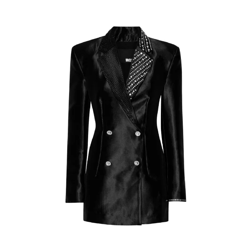 Embellished Blazer Dress In Black Women's Fashion Blazer