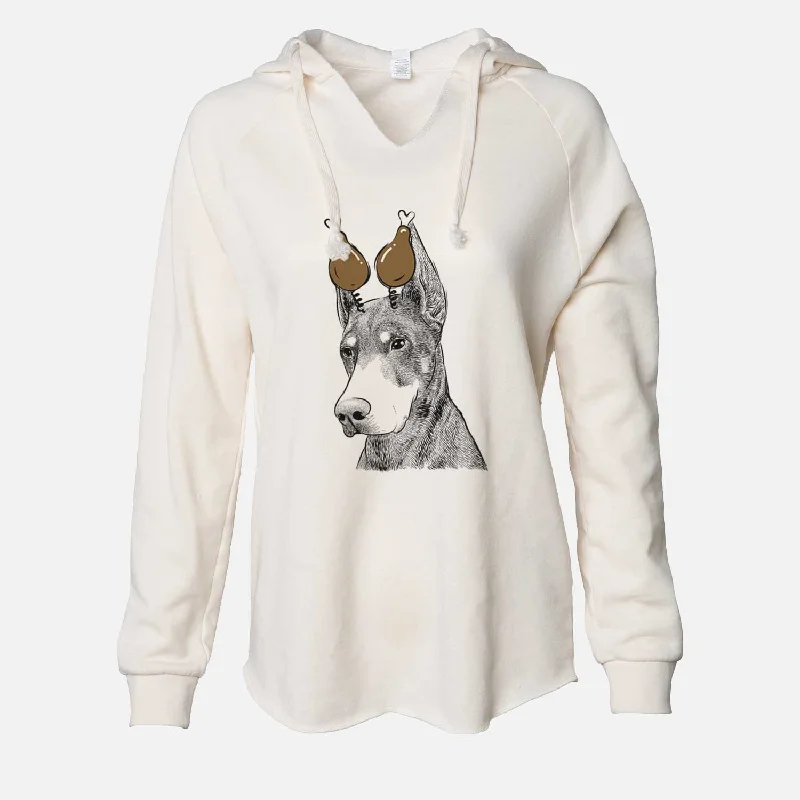 Thanksgiving Sunny the Doberman Pinscher - Cali Wave Hooded Sweatshirt Hoodie with Fur Luxurious Winter