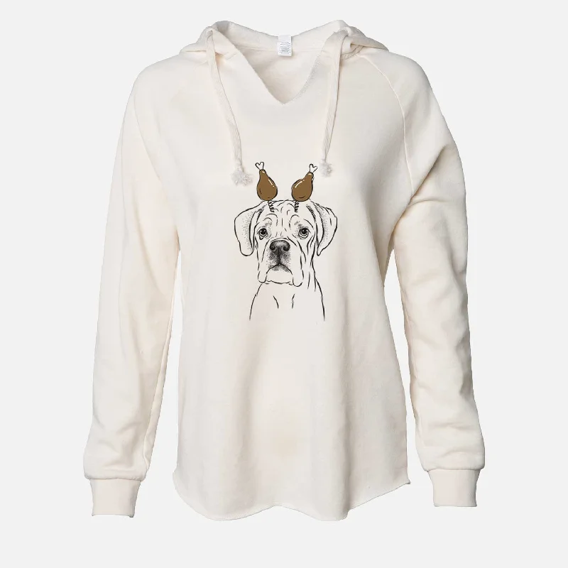 Thanksgiving Nelly the Boxer - Cali Wave Hooded Sweatshirt Hoodie with Hem Ribbing Snug Secure