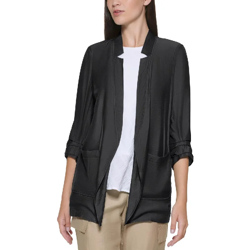 DKNY Womens Ruched Suit Separate Open-Front Blazer Women's Brand Blazer