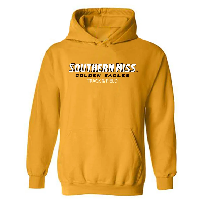 Southern Miss - NCAA Women's Track & Field : Corinne Croy - Hooded Sweatshirt Hoodie with Hem Fringe Bohemian Relaxed Southern Miss - NCAA Women's Track & Field : Corinne Croy - Hooded Sweatshirt Hoodie with Hem Fringe Bohemian Relaxed