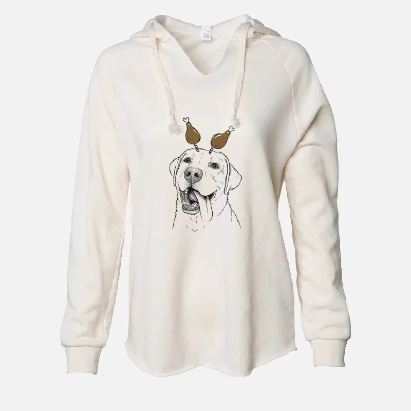 Thanksgiving Finn the Labrador Retriever - Cali Wave Hooded Sweatshirt Hoodie with Hem Fringe Bohemian Relaxed Thanksgiving Finn the Labrador Retriever - Cali Wave Hooded Sweatshirt Hoodie with Hem Fringe Bohemian Relaxed