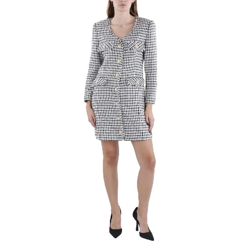 Derek Lam 10 Crosby Womens Frayed Hem Checkered Collarless Blazer New Women's Blazer Derek Lam 10 Crosby Womens Frayed Hem Checkered Collarless Blazer New Women's Blazer