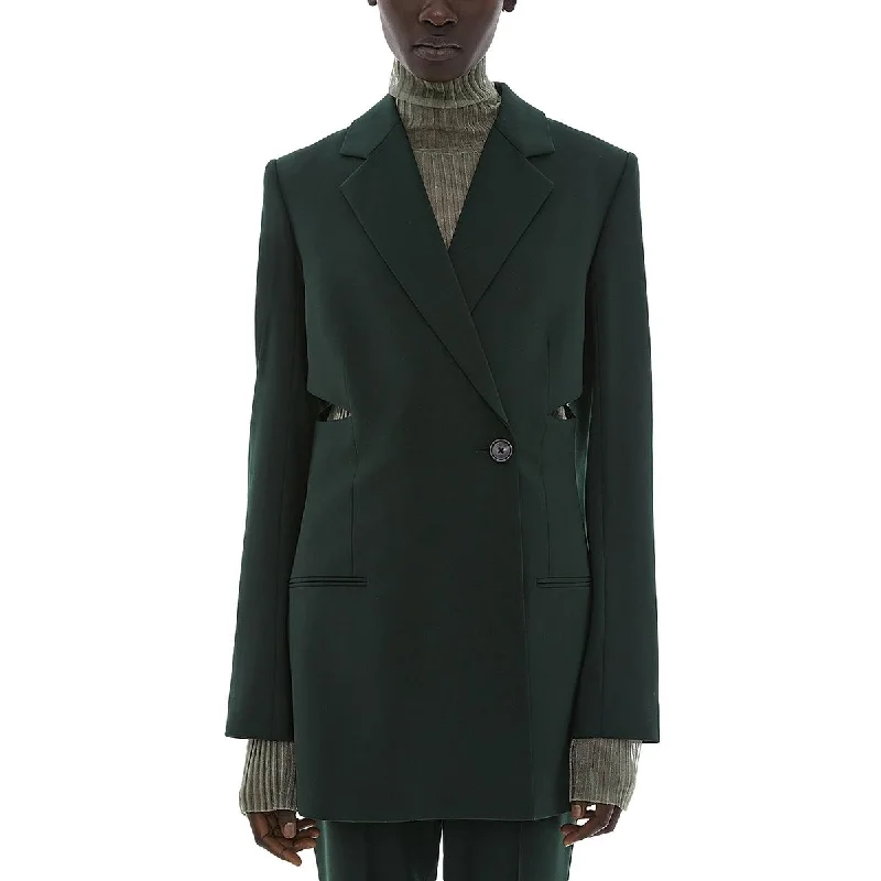 Helmut Lang Womens Wool Blend Cut-Out One-Button Blazer Women's Custom Jacket