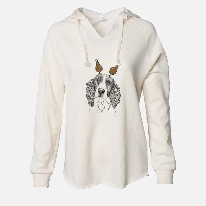 Thanksgiving Annie the English Springer Spaniel - Cali Wave Hooded Sweatshirt Hoodie with Reflective Safety Nightwear